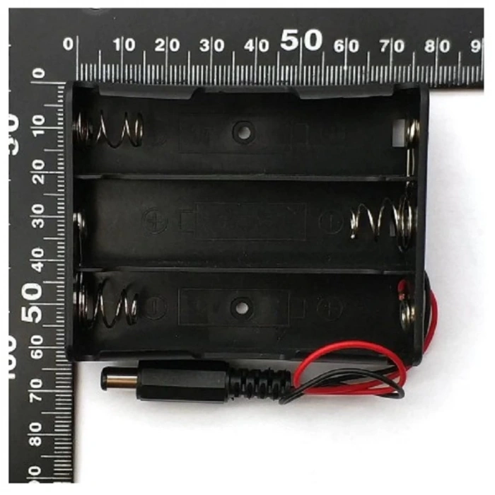 18650 Pil Yuvası 3lü 2.1mm Adaptör Soketli 3 Adet 11.1V Seri Lityum Lion Batarya Kutusu Tutucu