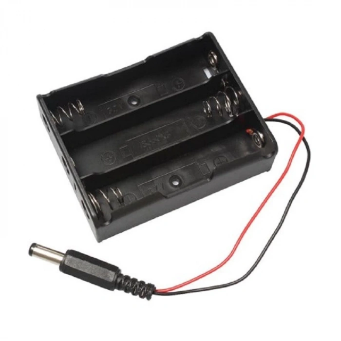 18650 Pil Yuvası 3lü 2.1mm Adaptör Soketli 3 Adet 11.1V Seri Lityum Lion Batarya Kutusu Tutucu