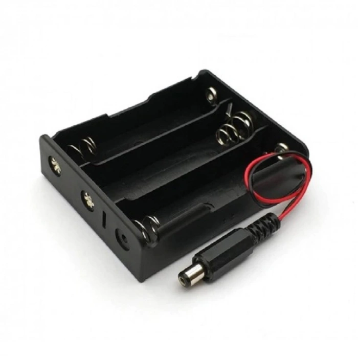 18650 Pil Yuvası 3lü 2.1mm Adaptör Soketli 3 Adet 11.1V Seri Lityum Lion Batarya Kutusu Tutucu