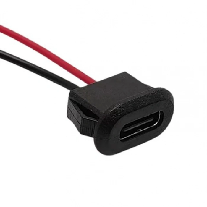 2 Pin Type C Usb Uzatma Kablosu-Syah