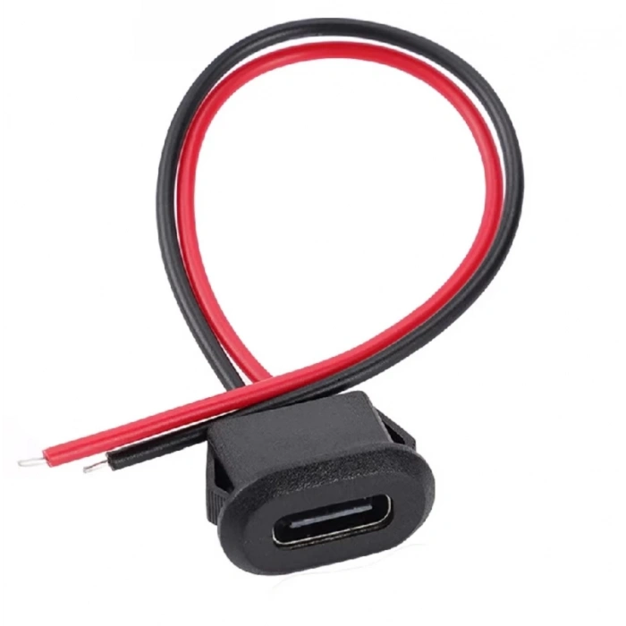 2 Pin Type C Usb Uzatma Kablosu-Syah