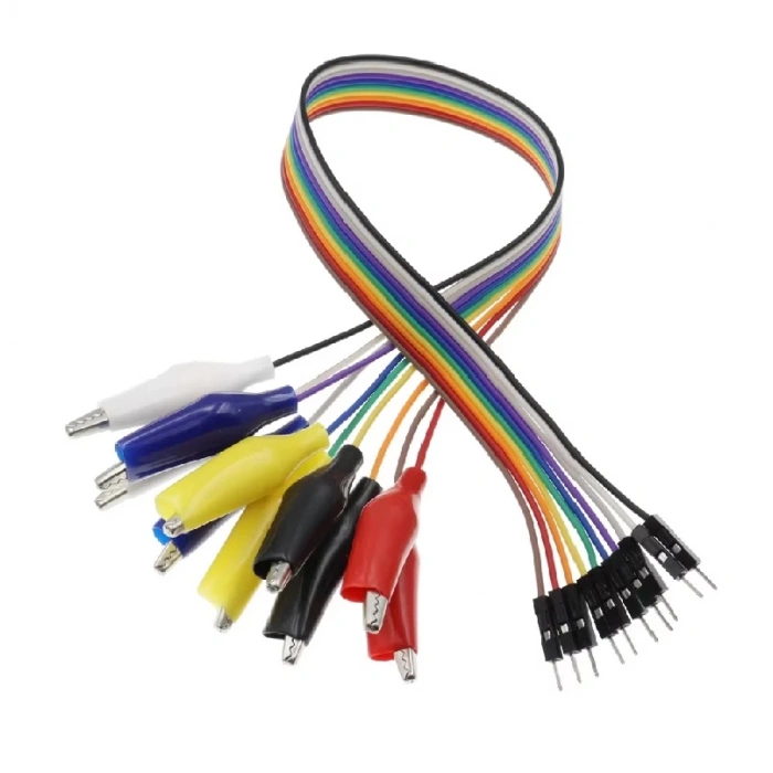 30cm 10 Pin Krokodil - Jumper Kablo (Erkek)
