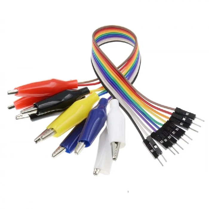 30cm 10 Pin Krokodil - Jumper Kablo (Erkek)