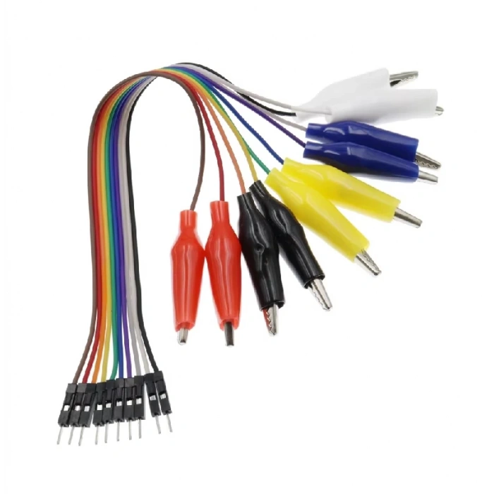 30cm 10 Pin Krokodil - Jumper Kablo (Erkek)