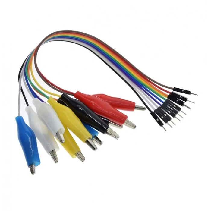 30cm 10 Pin Krokodil - Jumper Kablo (Erkek)