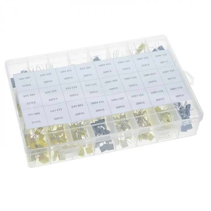 460 Adet nF/mF Polyester Kondansatör Seti  - Kutulu