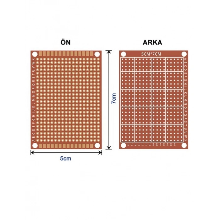 5X7CM Pertinaks Pcb Proto 10X24 432 Adet Bakır Delik Prototip Deney Kartı 2.54MM Pertenaks