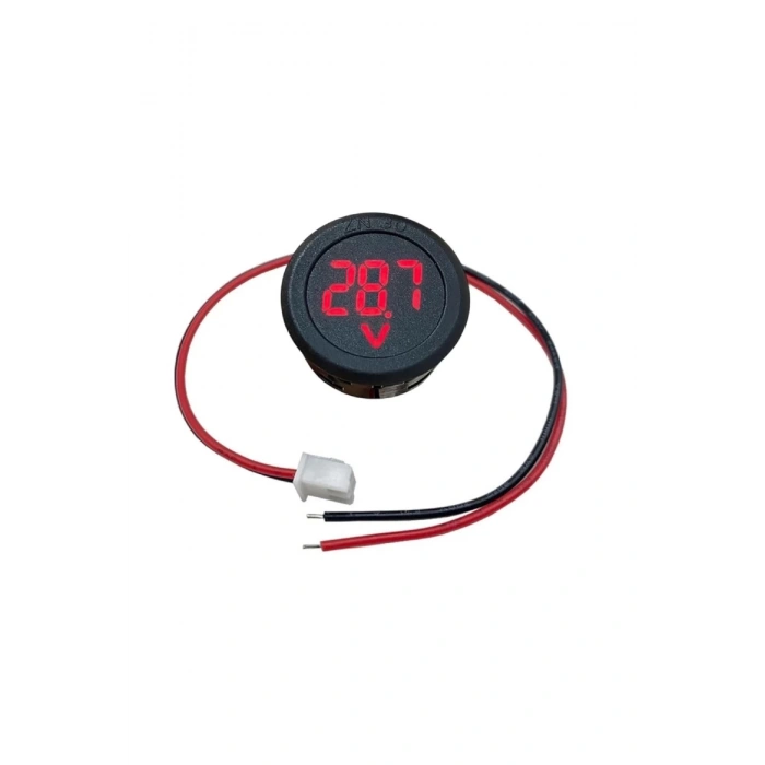 Voltmetre DC 4-100V Led Dijital Ekran Dairesel - Kırmızı