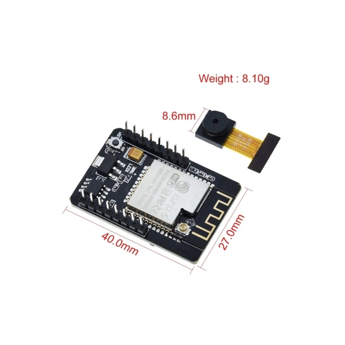ESP32-CAM WiFi Bluetooth Geliştirme Kartı + OV2640 Kamera Modül