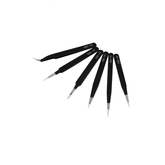 Hassas Elektronik Cımbız Seti 6 Çeşit Antistatik Çelik Tweezer Set