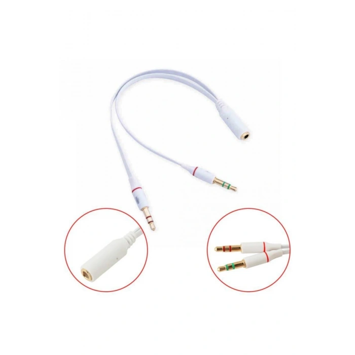 Kulaklık Mikrofon Çoklayıcı 3.5mm Splitter Swıtch Dönüştürücü