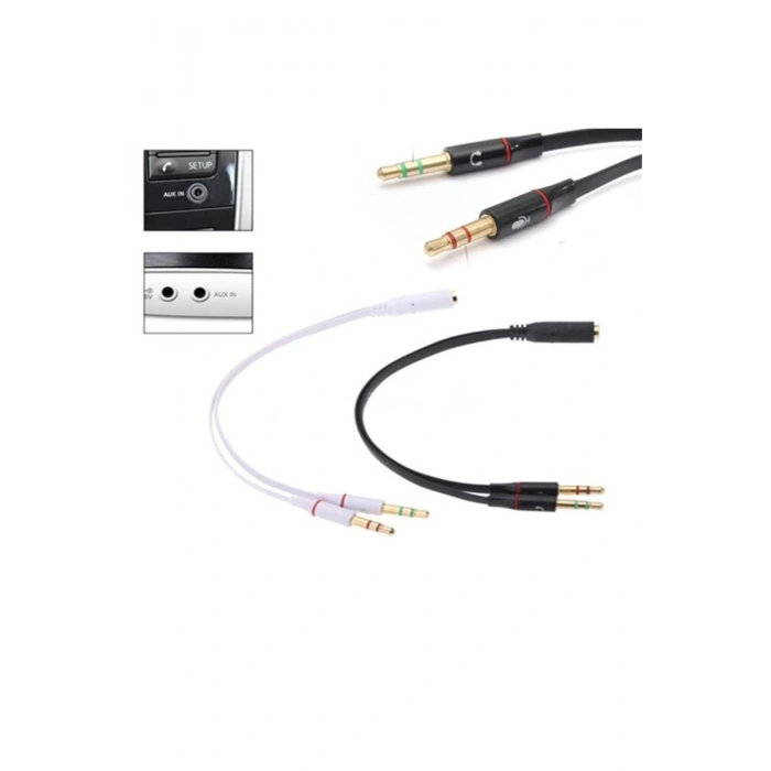 Kulaklık Mikrofon Çoklayıcı 3.5mm Splitter Swıtch Dönüştürücü