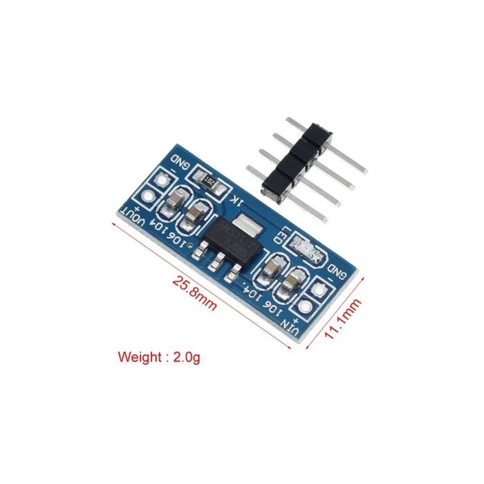 Ams1117 5v Modül Voltaj Regülatörü 5v Güç Kaynağı Modülü