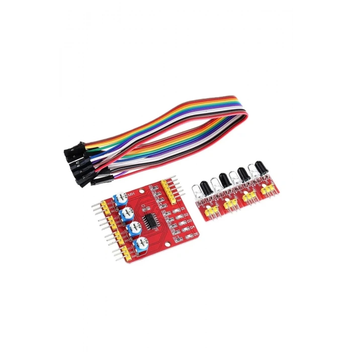 Arduino 4 Kanal Çizgi Izleyen Sensör Seti - 4 Way Tracking Module