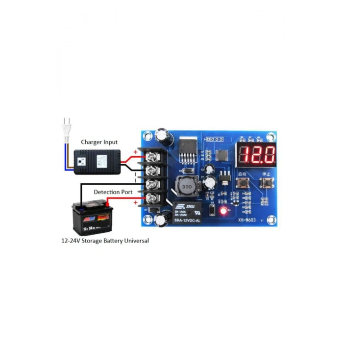 XH-M603 Jel Akü ve Lityum Pil Uyumlu Şarj Kontrol Devresi 12-24V