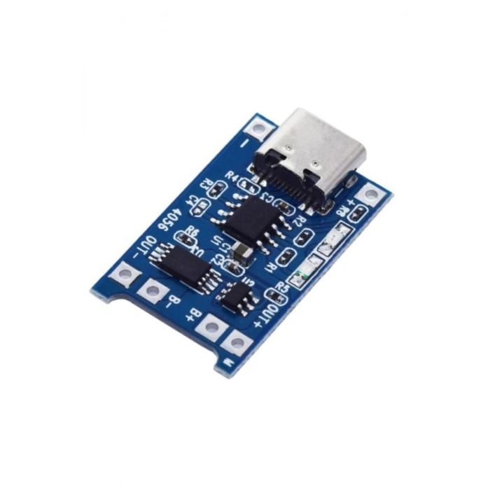 TP4056 Korumalı Lityum Pil Şarj Devresi Type C Usb Batarya