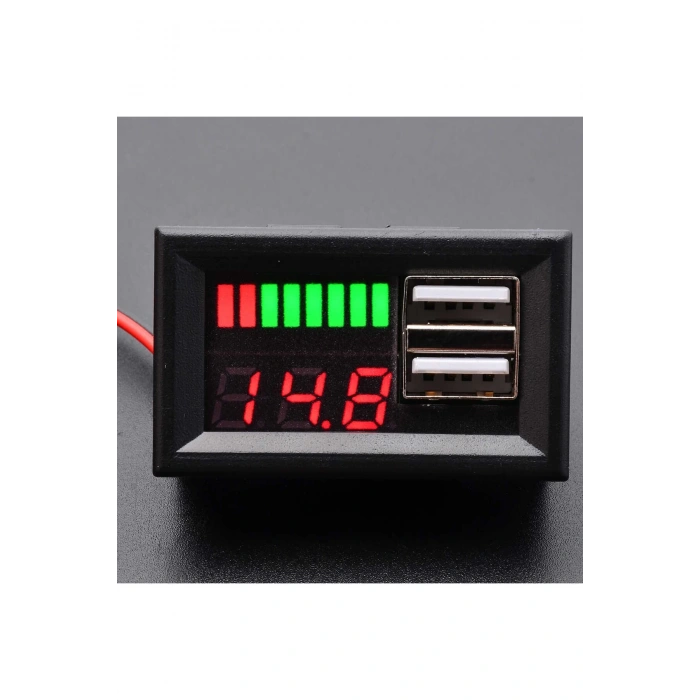 Dijital Akü Ölçer- Çift USB 12V-5V Dönüştürücü