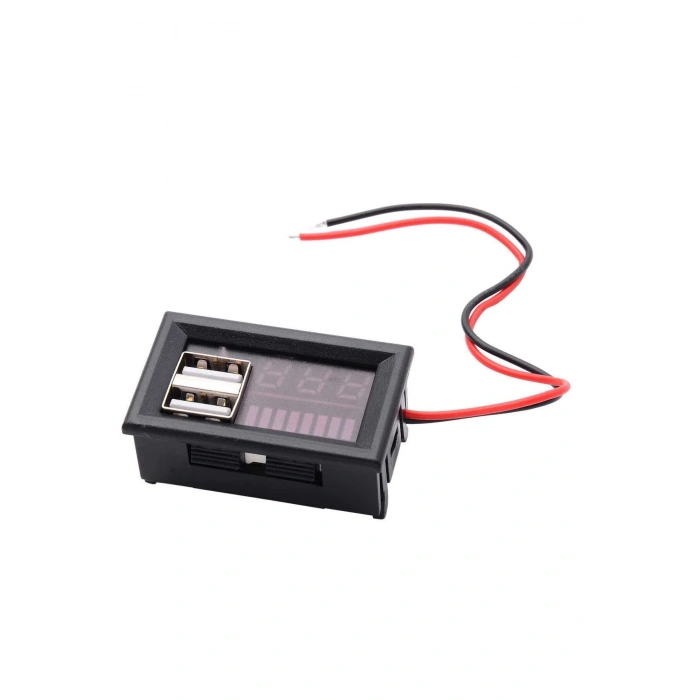 Dijital Akü Ölçer- Çift USB 12V-5V Dönüştürücü