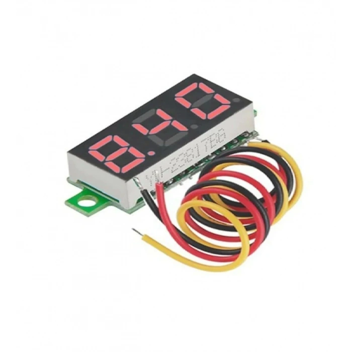 DC 4V-100V 0.28 3 Kablolu Dijital Mini Voltmetre