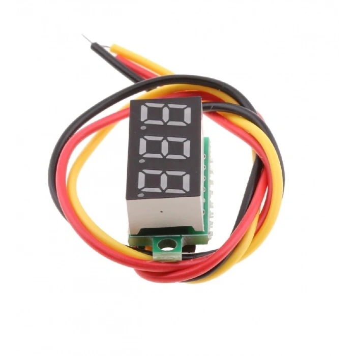 DC 4V-100V 0.28 3 Kablolu Dijital Mini Voltmetre