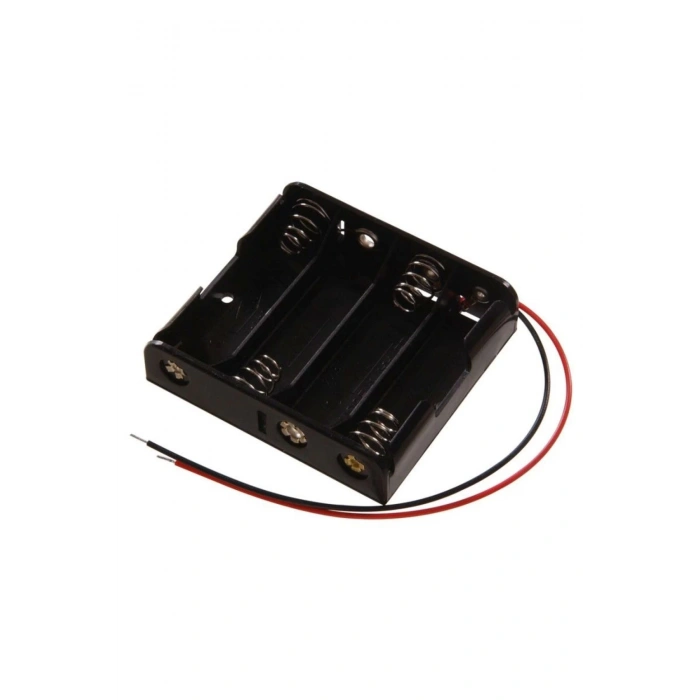 4lü AA Pil Yuvası - Pil Yatağı, Dörtlü , AA Pil Kutusu