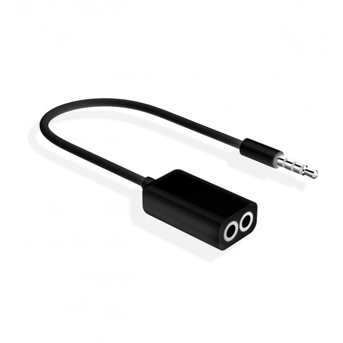 Mp3 Mp4 iPod iPhone iPad Pc Notebook Kulaklık Çoklayıcı Splitter - Siyah