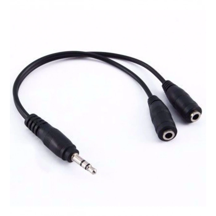 Stereo Kulaklık Çoklayıcı Y Kablo - Siyah