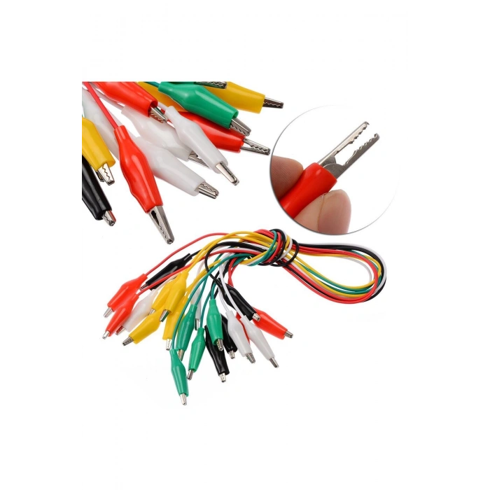 Kablolu Krokodil Test Kablosu Krokodil Uçluk 10 Adet