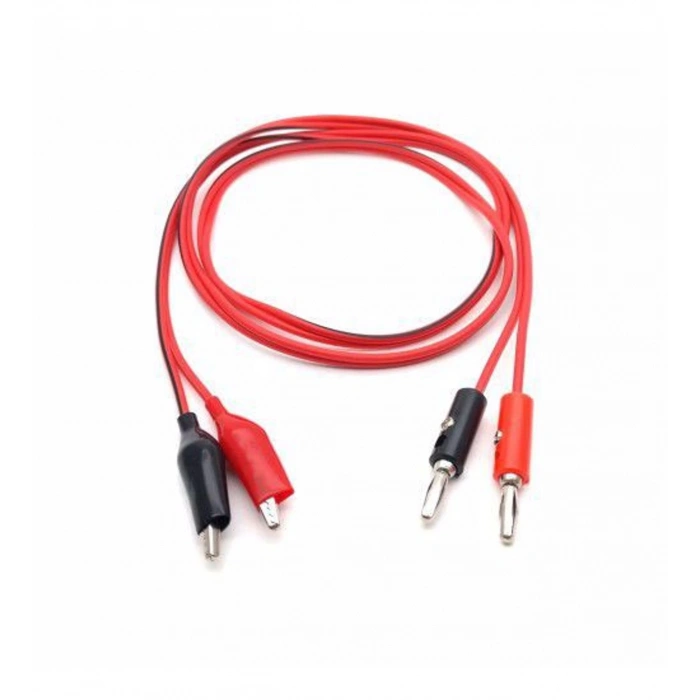 Bağlantı Kablosu (Krokodil+Banana) 100cm, Çift/Paket