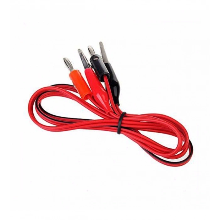 Bağlantı Kablosu (Krokodil+Banana) 100cm, Çift/Paket