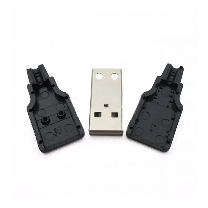 4 PİN USB ERKEK SOKET PLASTİK KAPAKLI BAĞLANTI