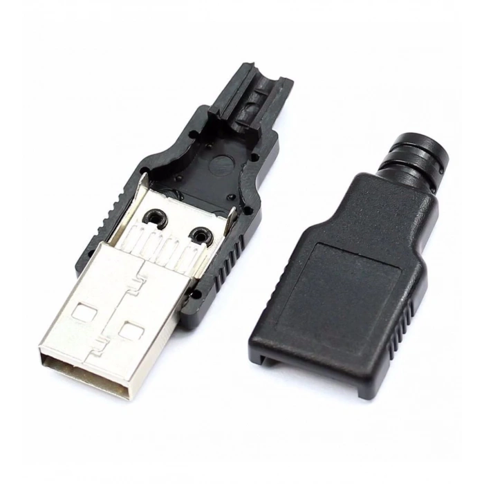 4 PİN USB ERKEK SOKET PLASTİK KAPAKLI BAĞLANTI