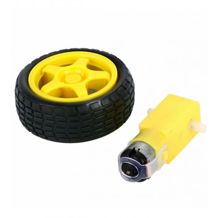 Robot Tekerleği ve DC Motor Seti ,Motor ve Tekerlek Seti