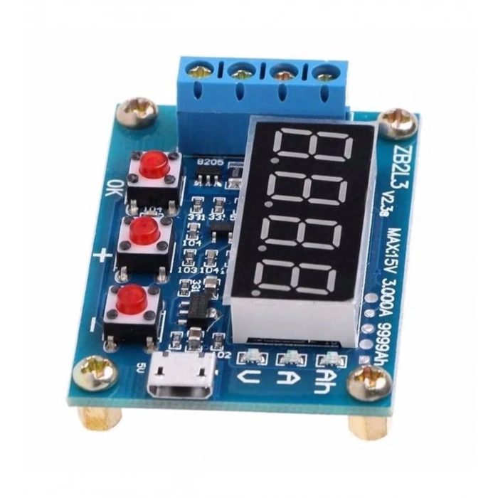 Akü Pil Kapasite Test Cihazı - 18650 Lion Batarya Deşarj ZB2L3