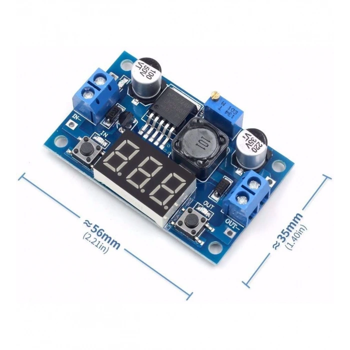 Voltmetreli LM2596 Ayarlı Modül Ayarlanabilir 3A Güç Kaynağı