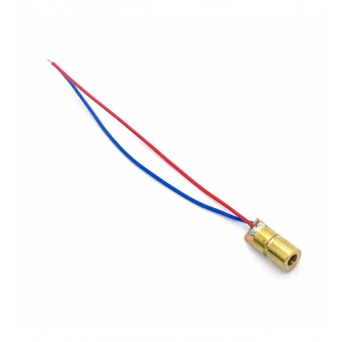 Kablolu Nokta Lazer Modül Metal Kafa 3V 5V 650nm Kırmızı