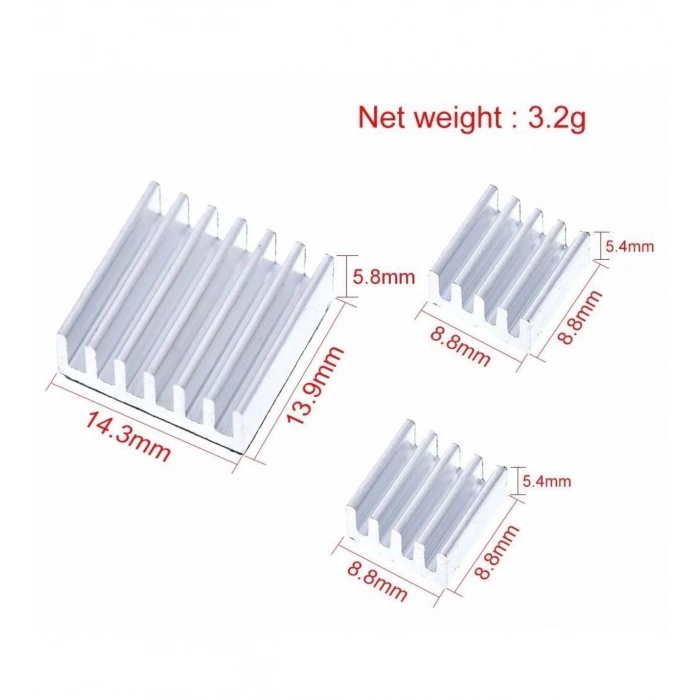 Alüminyum Soğutucu Set (Heat Sink) A4988 DRV8825 Raspberry 3 Adet +