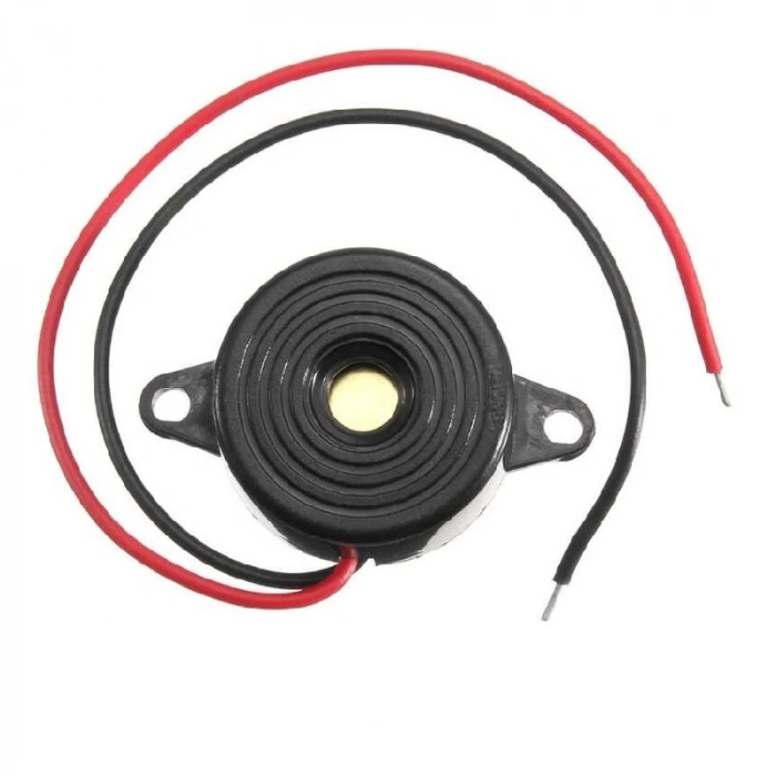 Devreli Buzzer 3-24V 22.6mm Kulaklı - Siyah