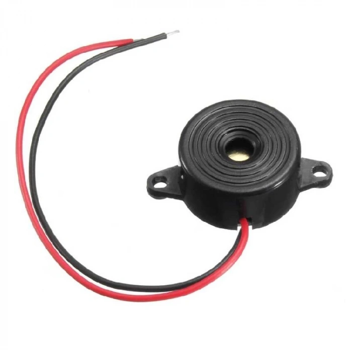 Devreli Buzzer 3-24V 22.6mm Kulaklı - Siyah