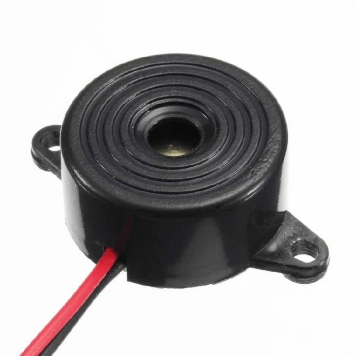 Devreli Buzzer 3-24V 22.6mm Kulaklı - Siyah