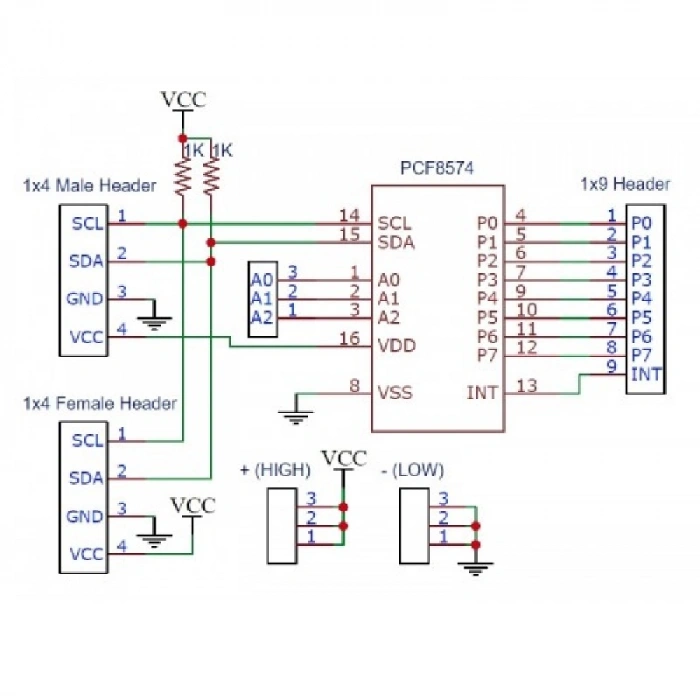 PCF8574 Arduino IO Genişletme Shield / Kartı (I2C)