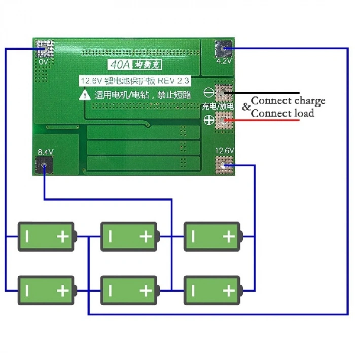 3s 40a Standart 12.6v Bms 18650 Lityum Pil Şarj Koruma Devresi