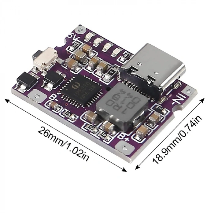 5V 3.1A Type-C 18650 LiPo Li-ion Pil Şarj Devresi