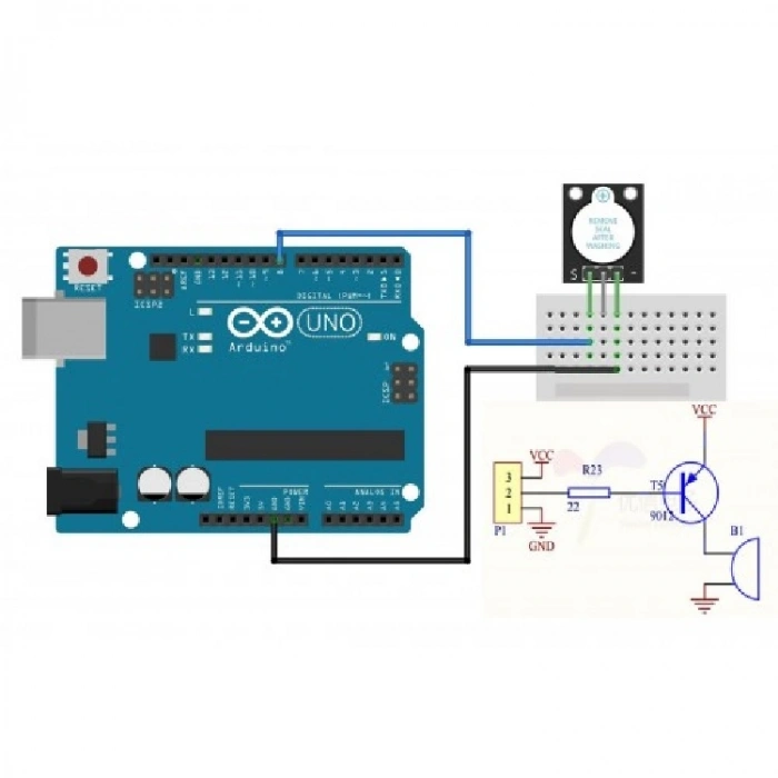 Aktif Buzzer Ses Modülü Arduino 5VDC 30mA 85Dba 10cm