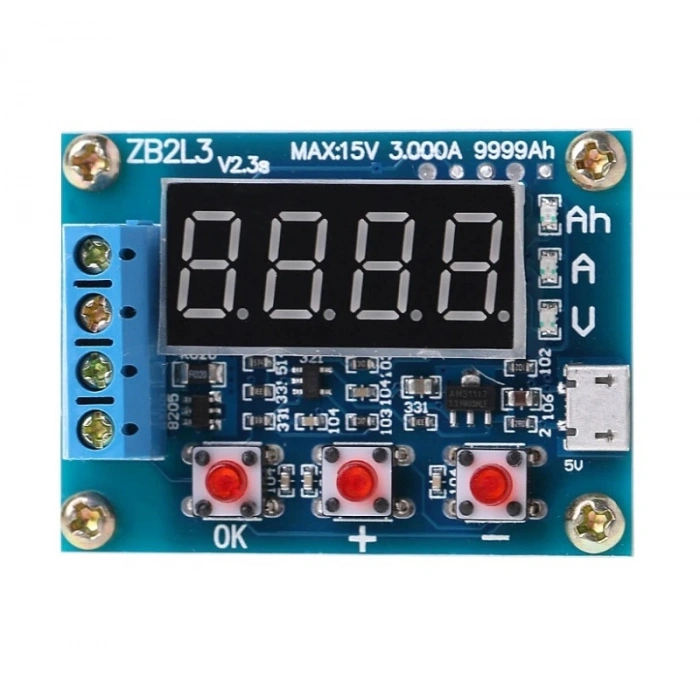 Akü Pil Kapasite Test Cihazı - 18650 Lion Batarya Deşarj ZB2L3