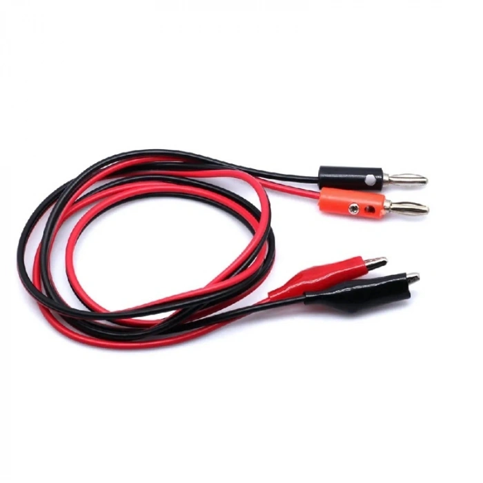 Bağlantı Kablosu (Krokodil+Banana) 100cm, Çift/Paket