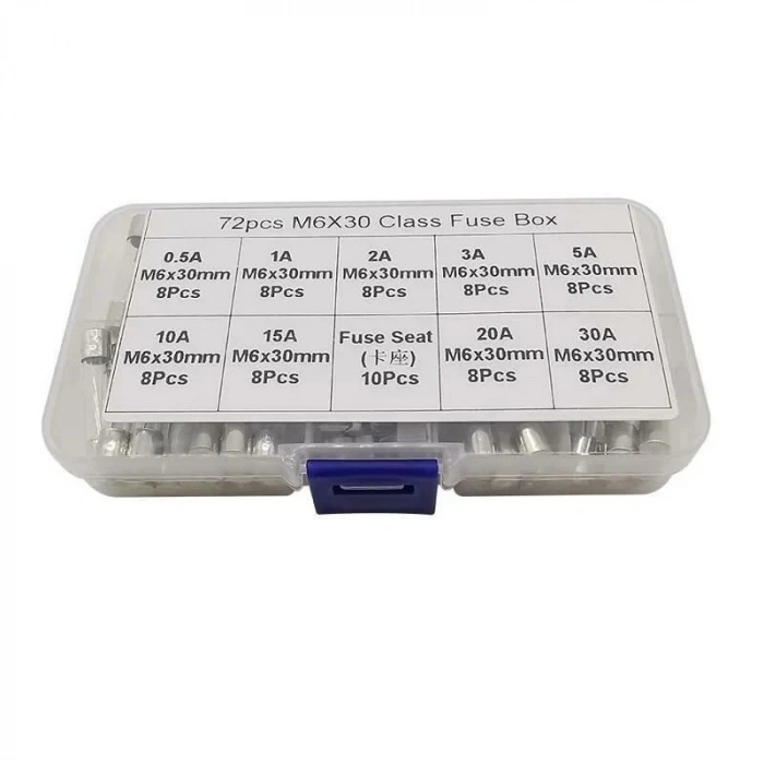 Cam Sigorta Seti 6x30 mm 72 Adet 9 Çeşit 250V Kutulu