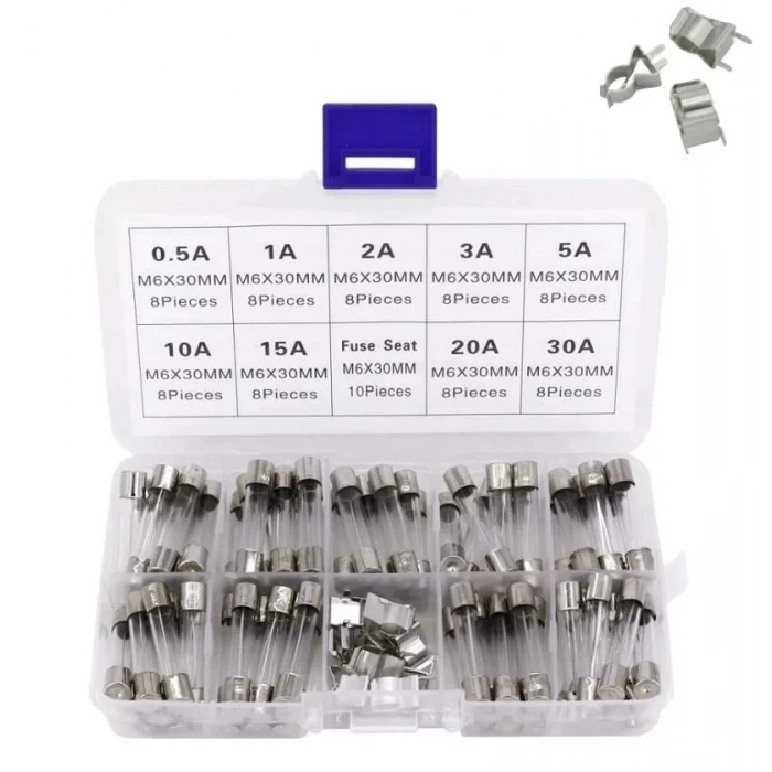 Cam Sigorta Seti 6x30 mm 72 Adet 9 Çeşit 250V Kutulu