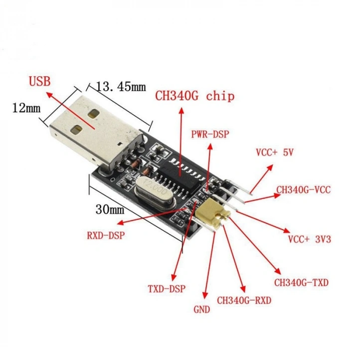CH340G USB to RS232 TTL UART Çevirici Modül Seri Port Arduino