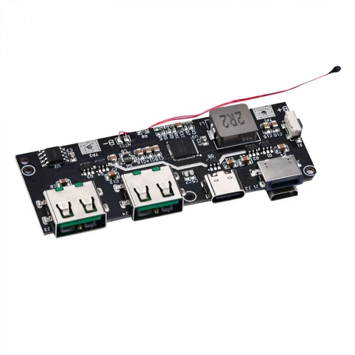 Çift Usb 5V 22.5W Ledli Micro Type-C Powerbank Modülü